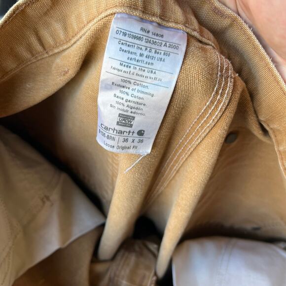 Vintage Y2K Carhartt brown double knee work wear carpenter pants - Picture 7 of 10